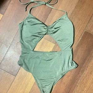 Abercrombie & Fitch one piece bathing suit size small olive green
